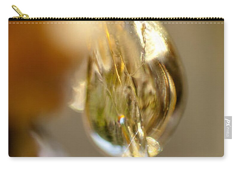 Amber Zip Pouch featuring the photograph Drop of Gold by Betty Depee