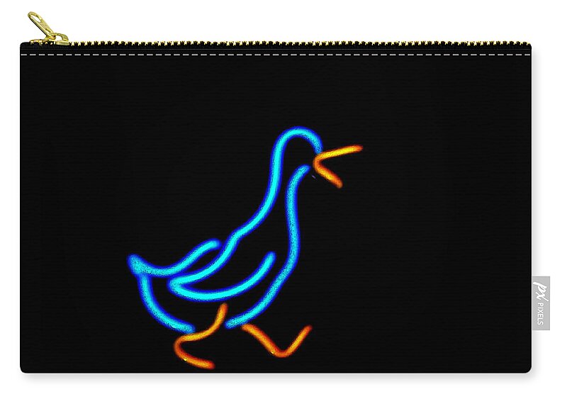  Zip Pouch featuring the photograph Duck Room Mascot by Kelly Awad