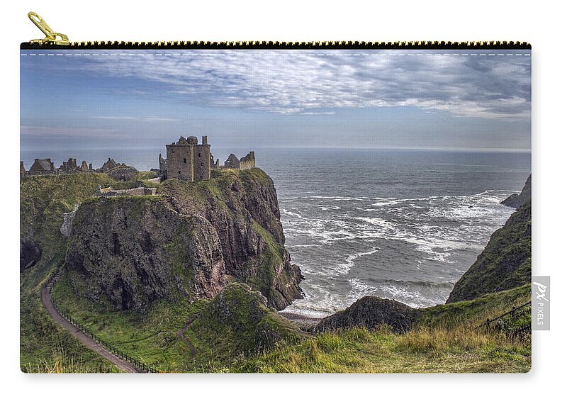 Scotland Zip Pouch featuring the photograph Dunnottar Castle and the Scotland Coast by Jason Politte