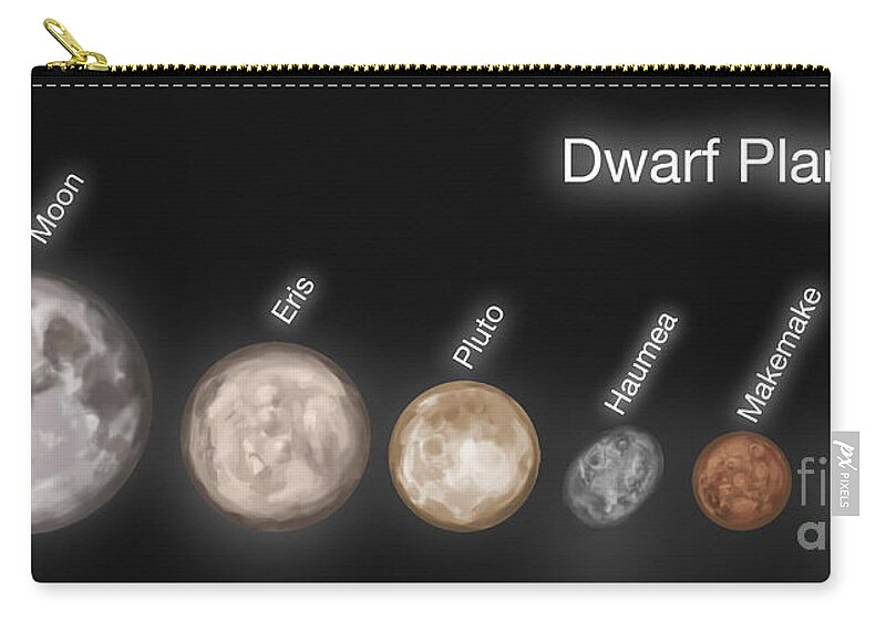 Illustration Zip Pouch featuring the photograph Dwarf Planets, Illustration by Spencer Sutton