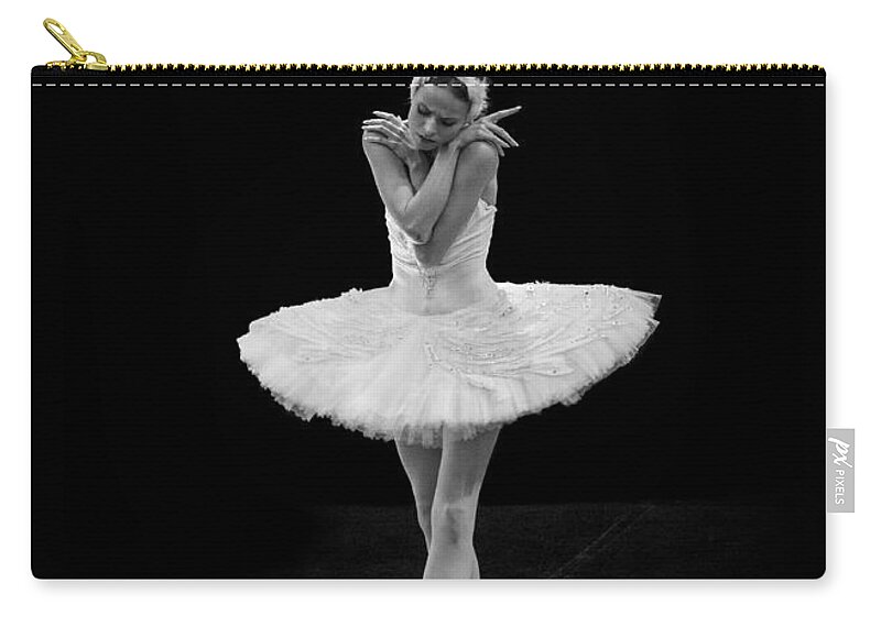 Clare Bambers Zip Pouch featuring the photograph Dying Swan 5. by Clare Bambers