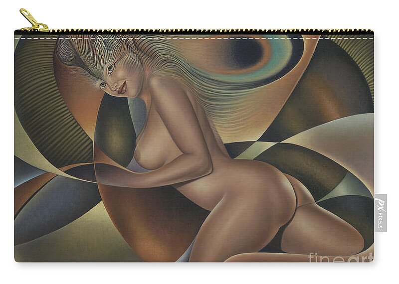 Nude-art Carry-all Pouch featuring the painting Dynamic Queen 4 by Ricardo Chavez-Mendez