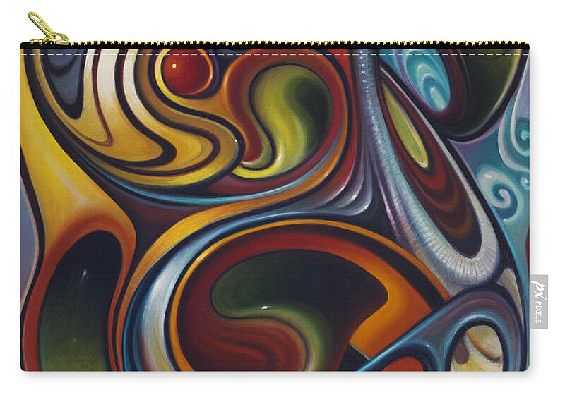 Multi-color Zip Pouch featuring the painting Dynamic Series #15 by Ricardo Chavez-Mendez