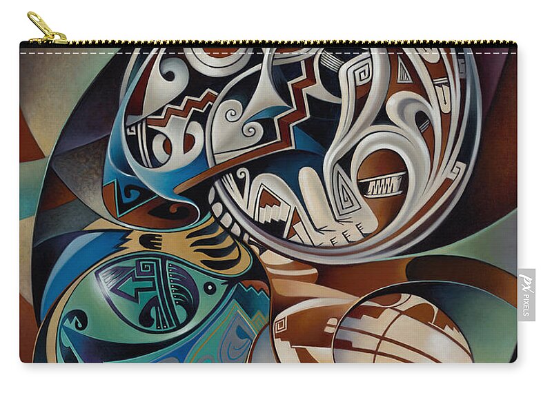 Abstract Zip Pouch featuring the painting Dynamic Still Il by Ricardo Chavez-Mendez