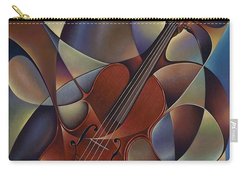 Violin Carry-all Pouch featuring the painting Dynamic Violin by Ricardo Chavez-Mendez