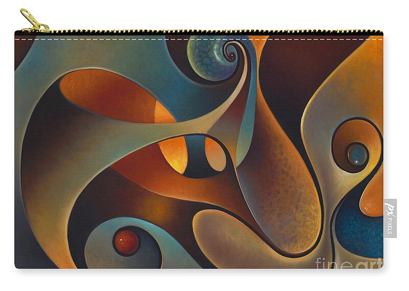 Scrolls Zip Pouch featuring the painting Dynmaic Series #14 by Ricardo Chavez-Mendez