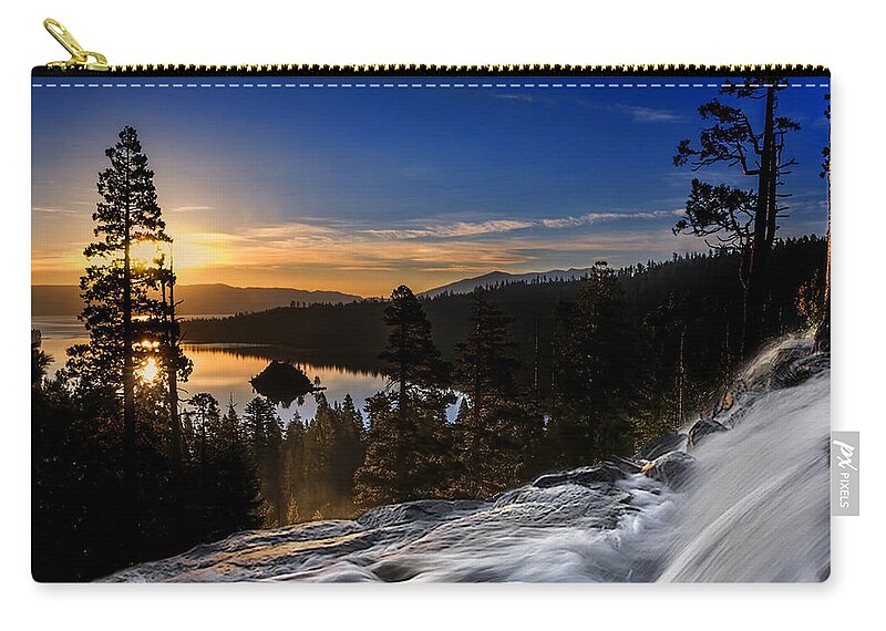Landscape Zip Pouch featuring the photograph Eagle Falls by Maria Coulson