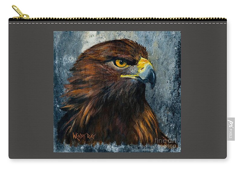Eagle Zip Pouch featuring the painting Eagle by Wendy Ray