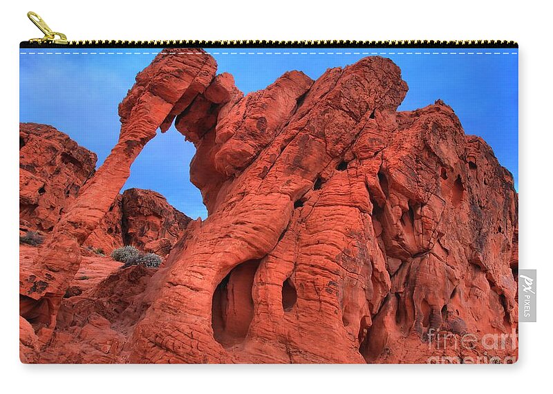 Elephant Rock Zip Pouch featuring the photograph Early Light At Elephant Rock by Adam Jewell