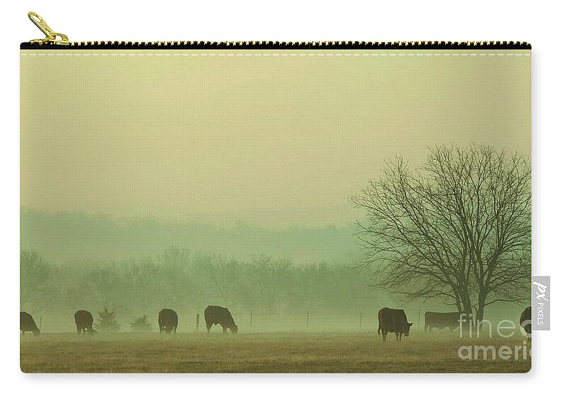 Morning Fog Zip Pouch featuring the photograph Early Morning Fog 014 by Robert ONeil