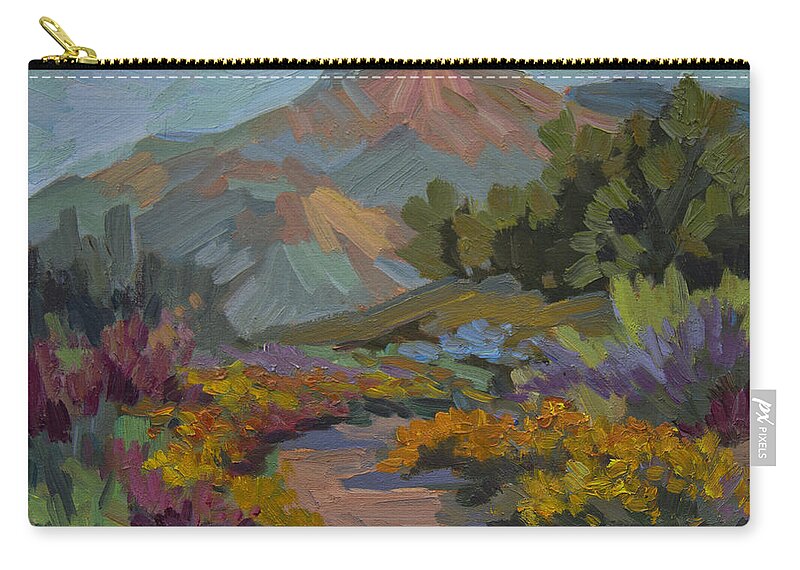 Early Morning Light Zip Pouch featuring the painting Early Morning Light Santa Barbara by Diane McClary
