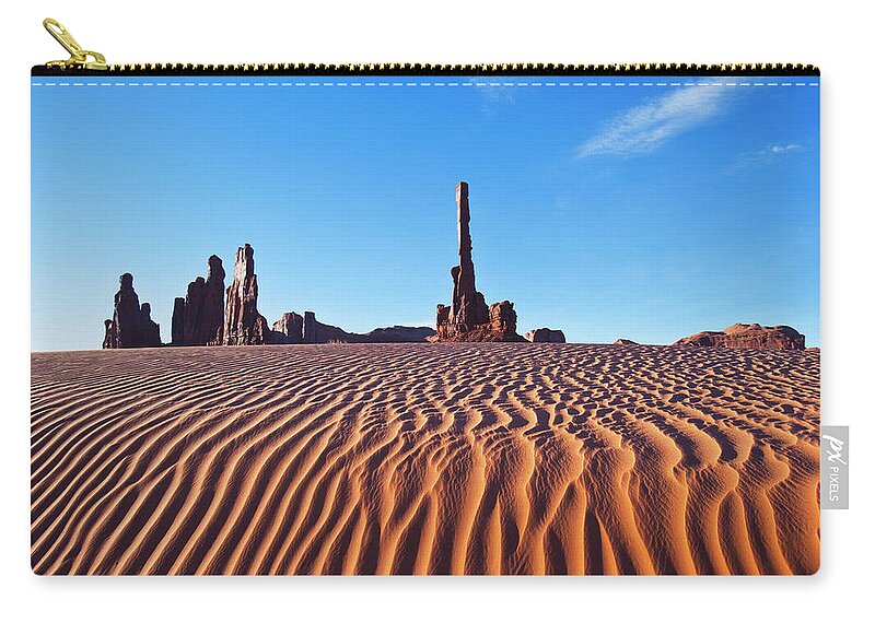Sand Dune Zip Pouch featuring the photograph Early Morning Sand Dunes At Totem Pole by Richard Wear / Design Pics