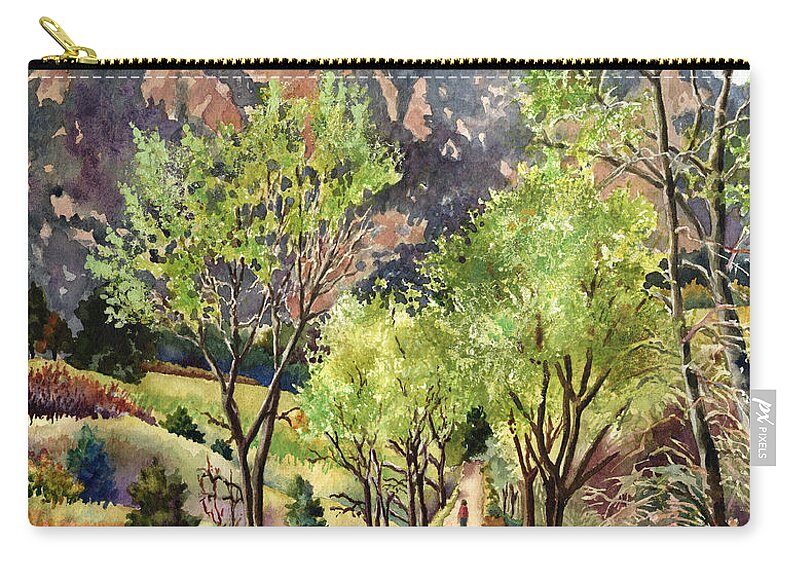 Springtime Painting Zip Pouch featuring the painting Early Spring by Anne Gifford