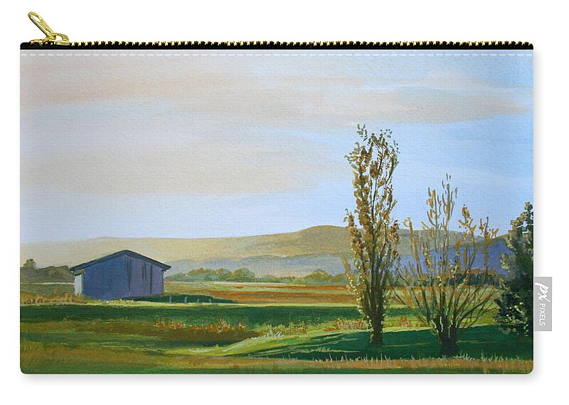 Jan Lawnikanis Zip Pouch featuring the painting Early to Rise by Jan Lawnikanis