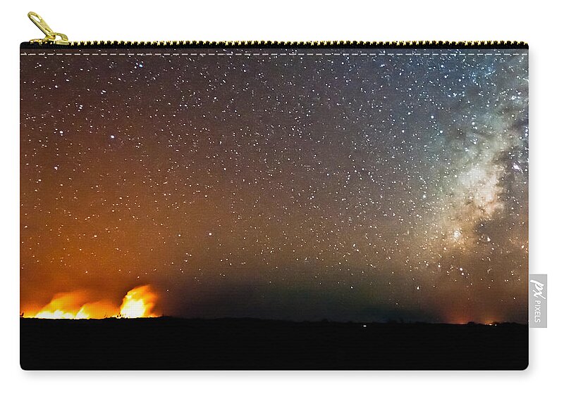 Volcano Zip Pouch featuring the photograph Earth and Cosmos by Jason Chu