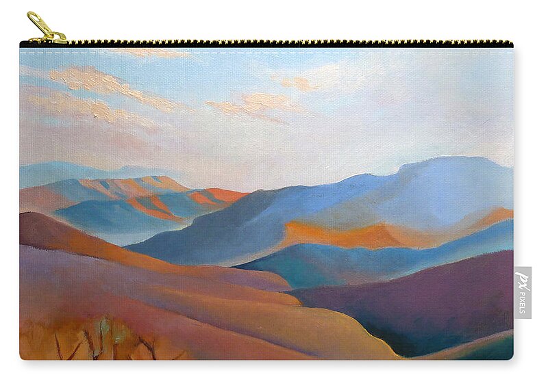 Mountains Zip Pouch featuring the painting East Fall Blue Ridge No.3 by Catherine Twomey