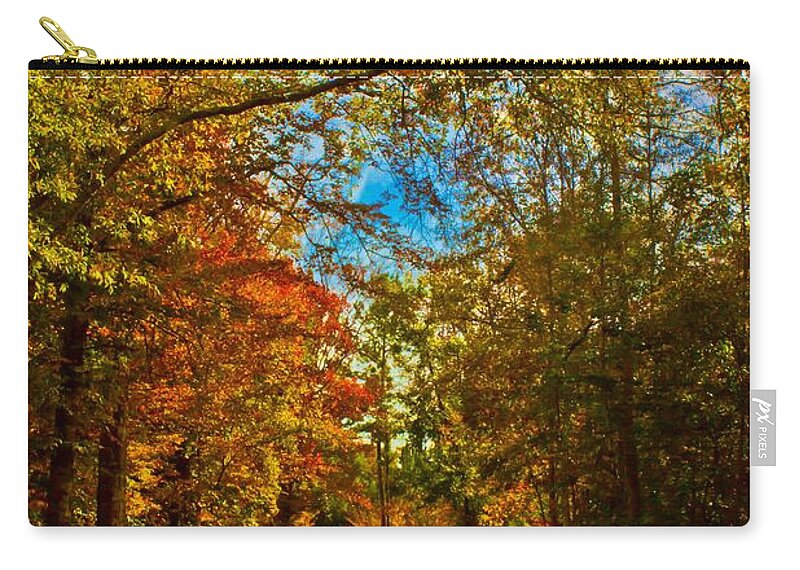 Michael Tidwell Photography Zip Pouch featuring the photograph East Texas Back Roads HDR by Michael Tidwell