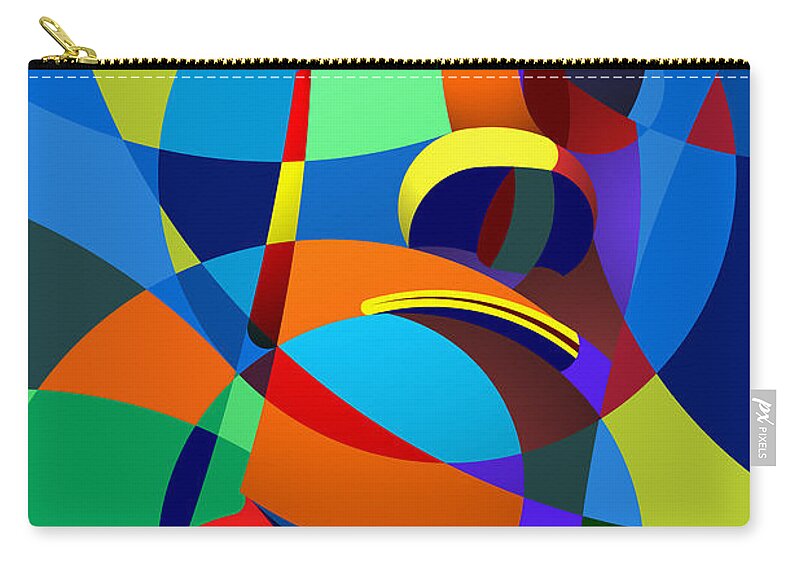 Classic Sculpture Zip Pouch featuring the digital art Easter Island by Randall J Henrie
