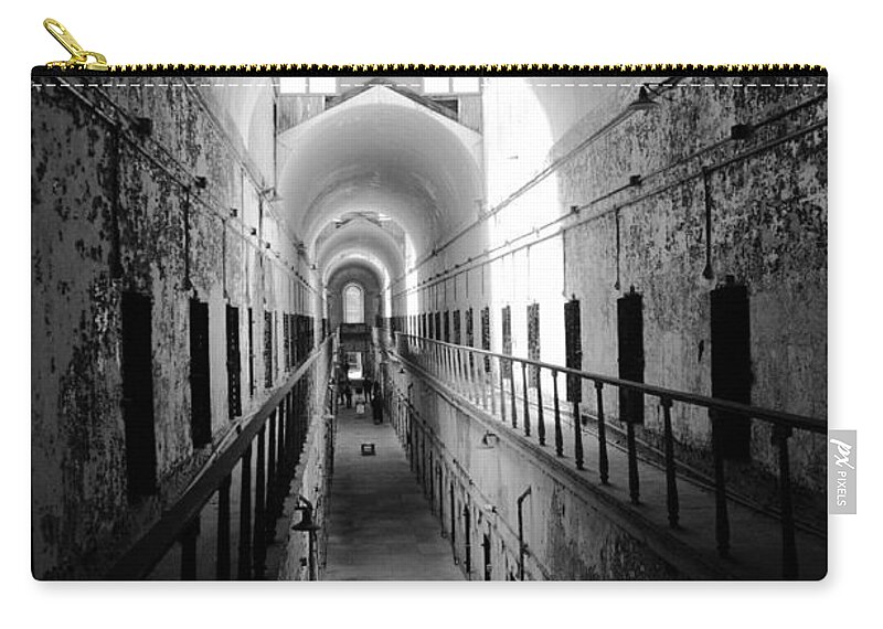 Eastern State Penitentiary Zip Pouch featuring the photograph Eastern Penn by Gary Wightman