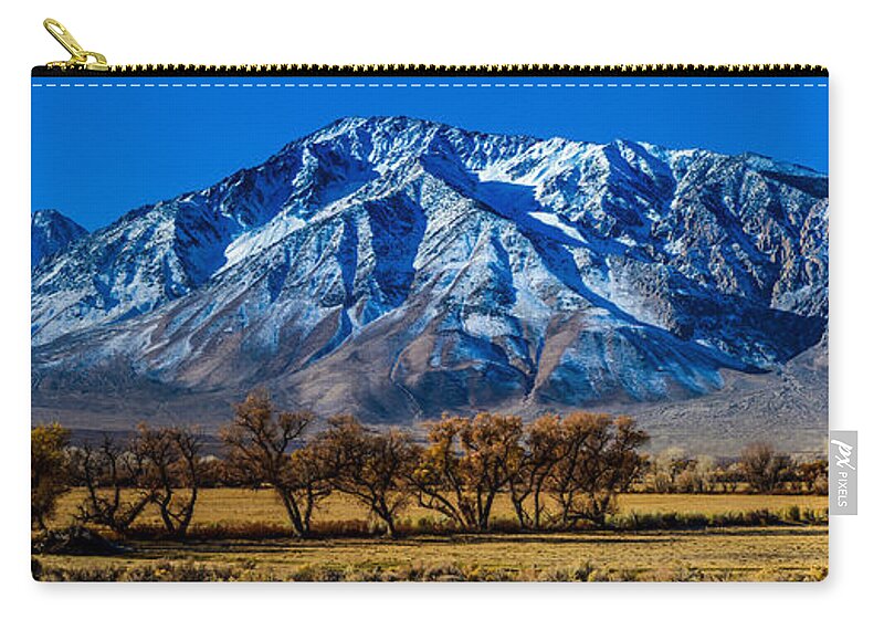 Eastern Sierra Zip Pouch featuring the photograph Eastern Sierra Nevada Panorama - Bishop - California by Gary Whitton