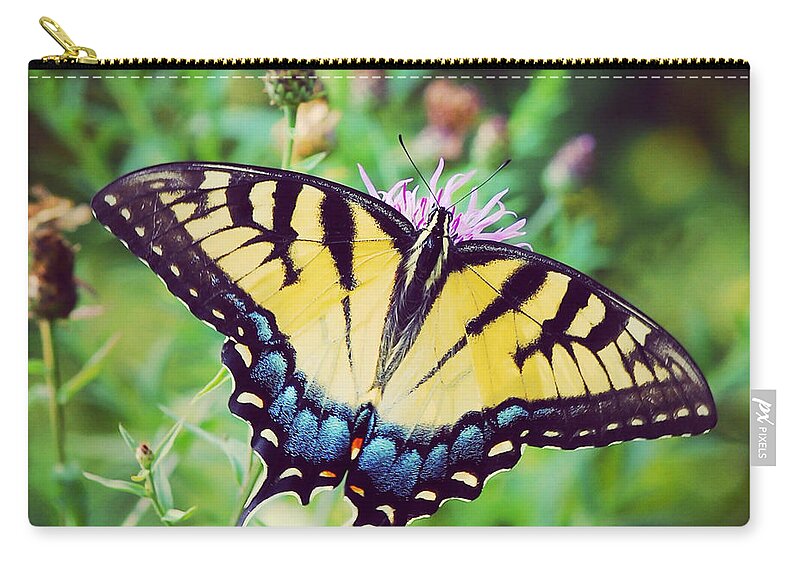 Butterfly Zip Pouch featuring the photograph Eastern Tiger Swallowtail by Kerri Farley