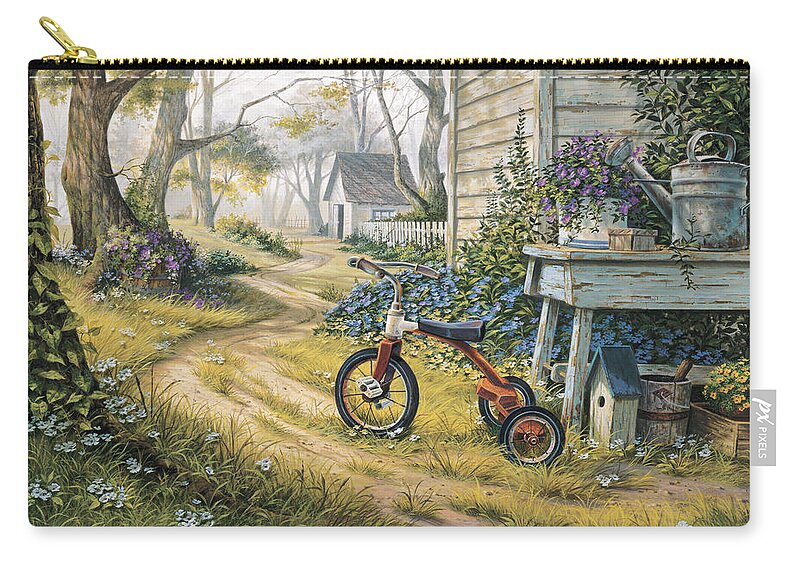 Michael Humphries Zip Pouch featuring the painting Easy Rider by Michael Humphries