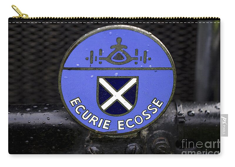 Clare Bambers Zip Pouch featuring the photograph Ecurie Ecosse Badge by Clare Bambers