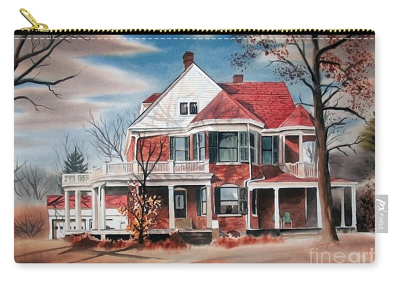 Edgar Home Zip Pouch featuring the painting Edgar Home by Kip DeVore