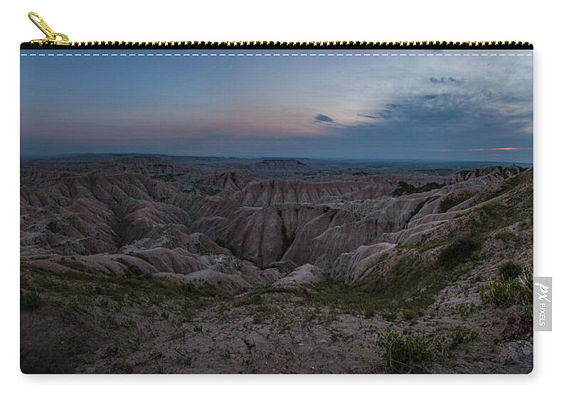 Badlands Zip Pouch featuring the photograph Edge of the World by Aaron J Groen