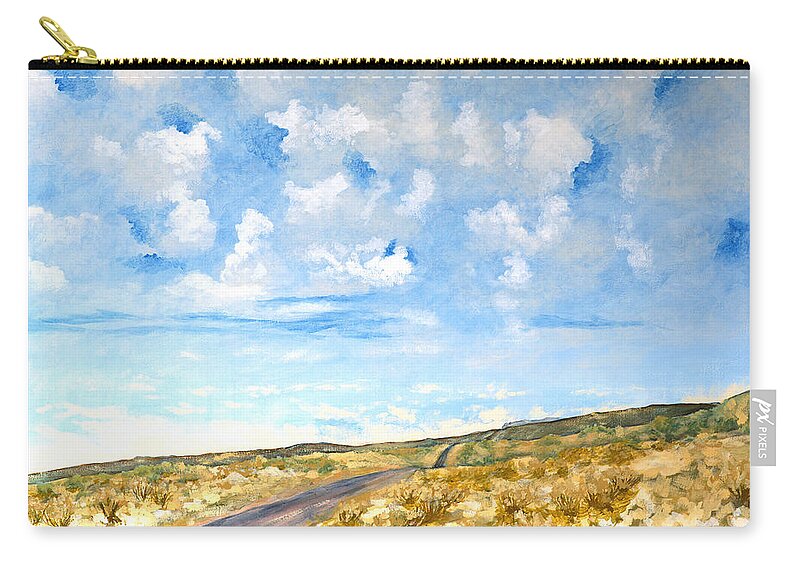 Landscape Zip Pouch featuring the painting Edge of the World by Kerry Beverly