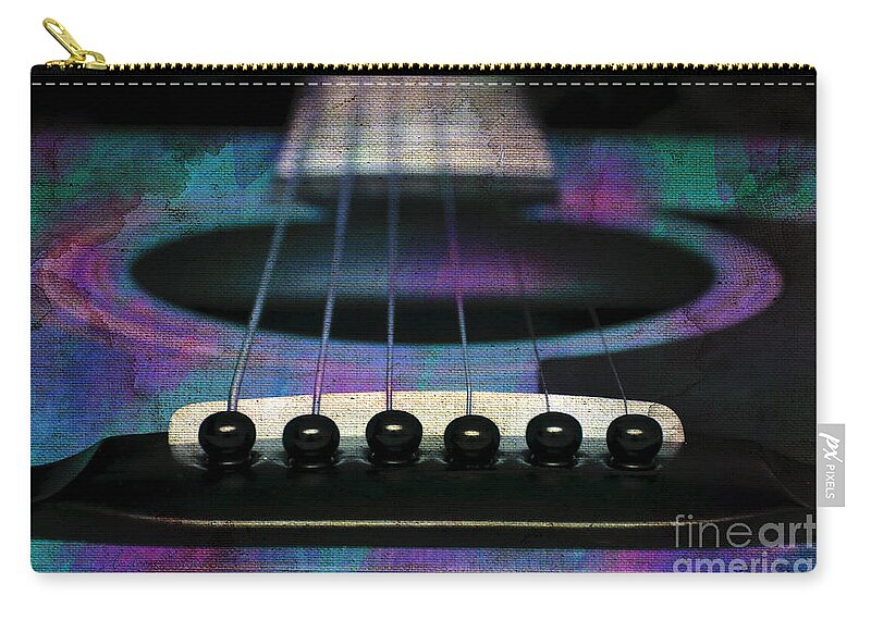 Andee Design Abstract Zip Pouch featuring the photograph Edgy Abstract Eclectic Guitar 26 by Andee Design
