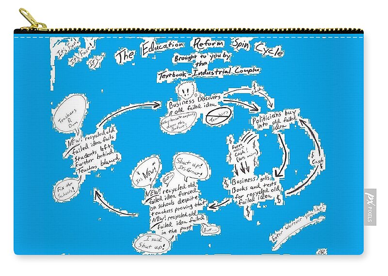 Education Zip Pouch featuring the photograph Education Reform Spin Cycle by David S Reynolds