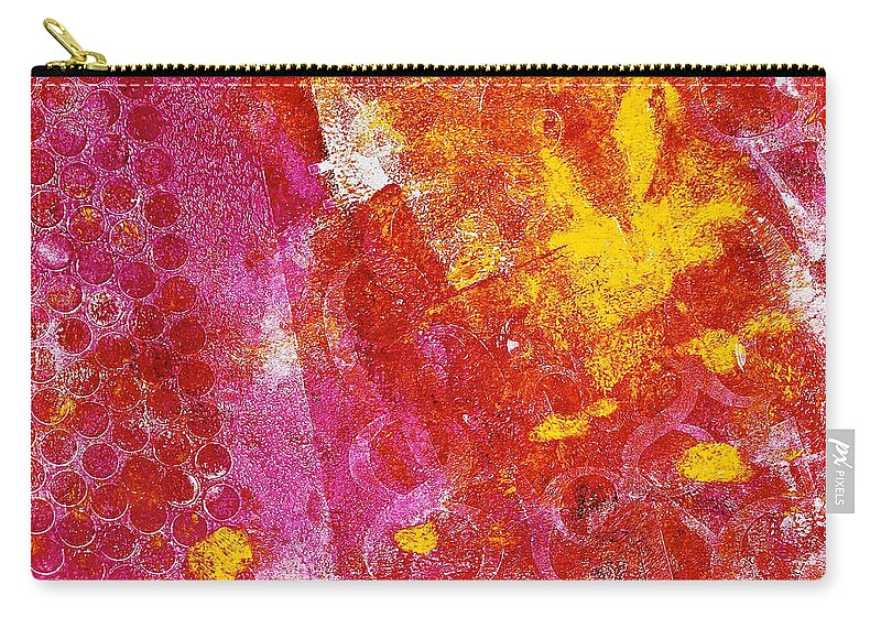 Acrylic Monoprint Zip Pouch featuring the painting Effusion by Bellesouth Studio