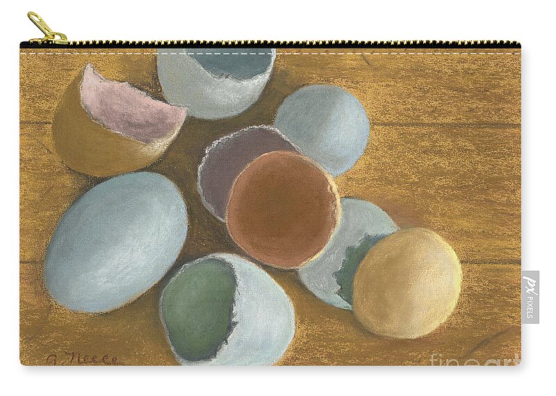 Aracanas Zip Pouch featuring the pastel Egg Study by Ginny Neece