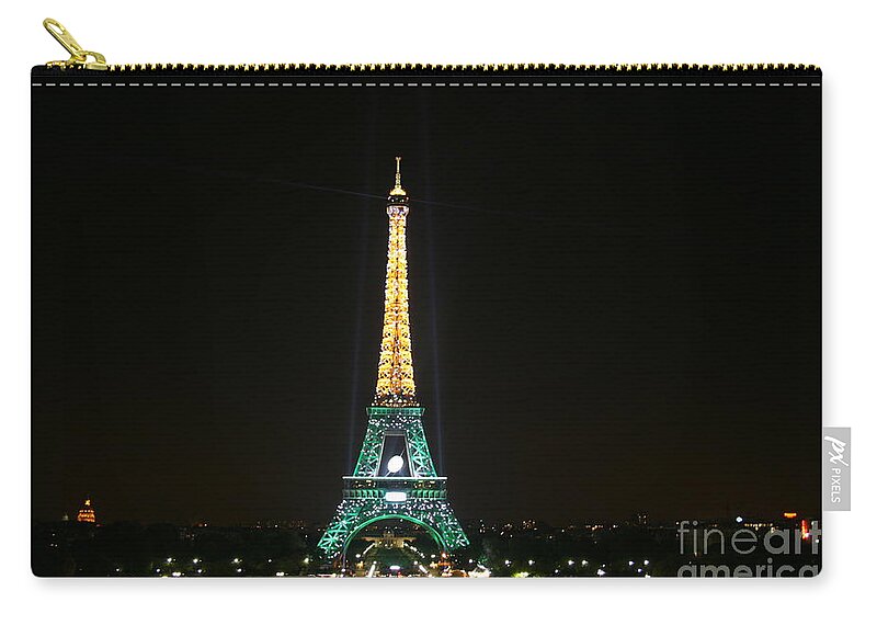 Eiffel Tower Zip Pouch featuring the photograph Eiffel Tower at Night by Crystal Nederman