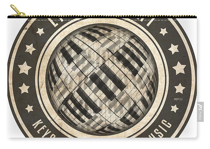 Piano Zip Pouch featuring the digital art Eighty Eight Keys by Phil Perkins