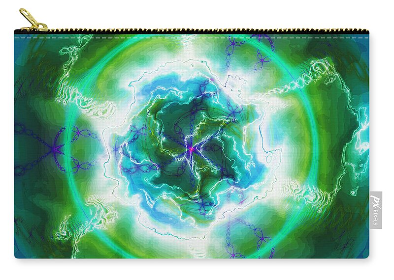 Fractal Art Zip Pouch featuring the digital art Electric Attraction by Elizabeth McTaggart