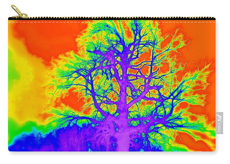 Wild Zip Pouch featuring the photograph Electric Tree by Jodie Marie Anne Richardson Traugott     aka jm-ART