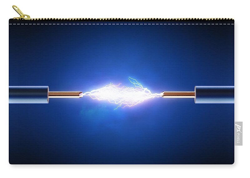Electrical Zip Pouch featuring the photograph Electric Current / Energy / transfer by Johan Swanepoel