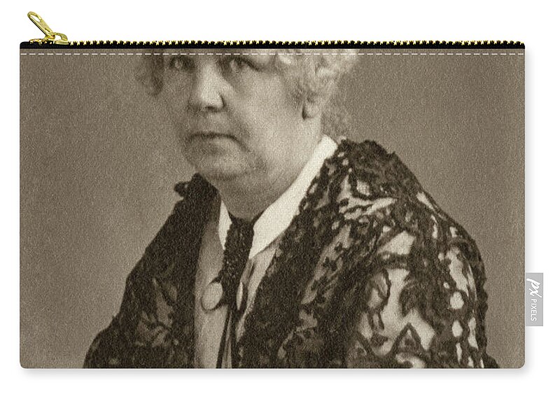 1870 Zip Pouch featuring the photograph Elizabeth Cady Stanton (1815-1902) by Granger