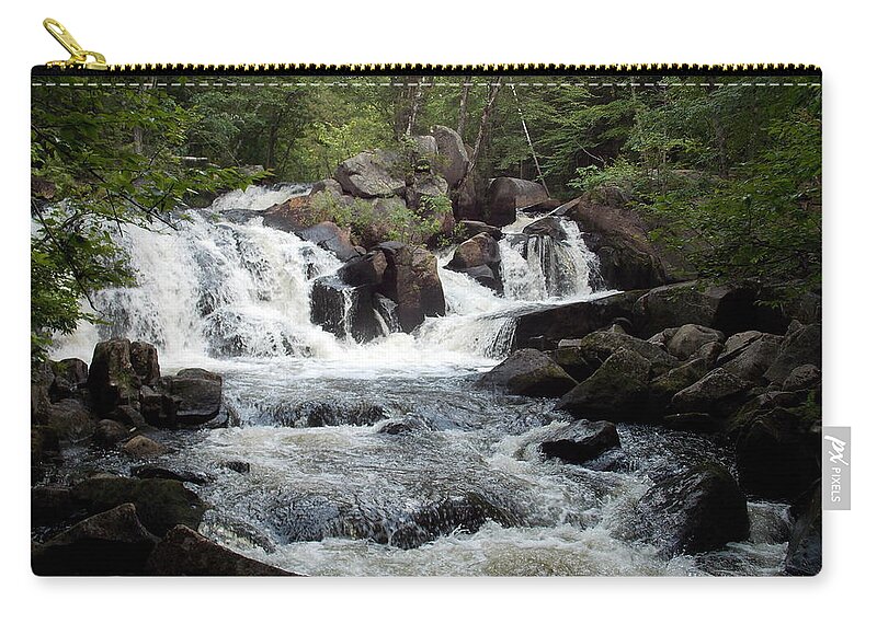 Waterfalls Zip Pouch featuring the photograph Ellis Falls in Maine by Catherine Gagne