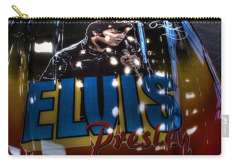 John Force Racing Zip Pouch featuring the photograph Elvis is still in the building by Tommy Anderson