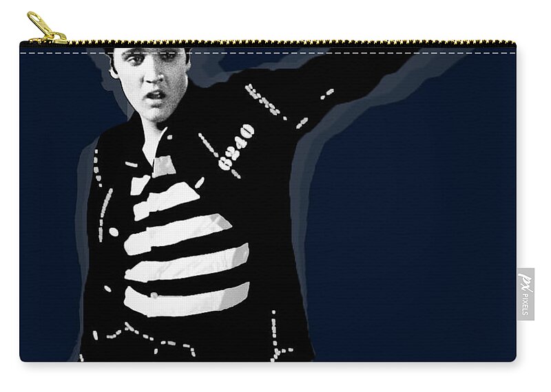 Elvis Presley Zip Pouch featuring the painting Elvis Jailhouse Rock by Tony Rubino