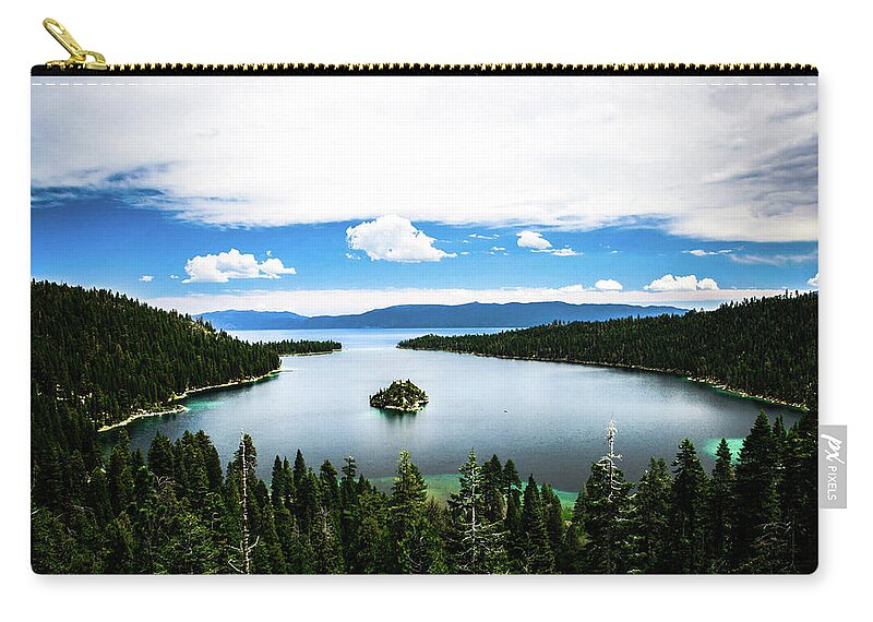 Scenics Zip Pouch featuring the photograph Emerald Bay, Lake Tahoe, Ca by Welcome To My World