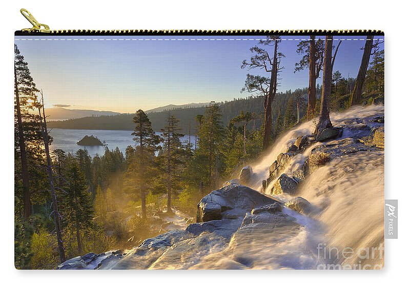 Sunrise Zip Pouch featuring the photograph Emerald Bay sunrise Lake Tahoe California by Ken Brown