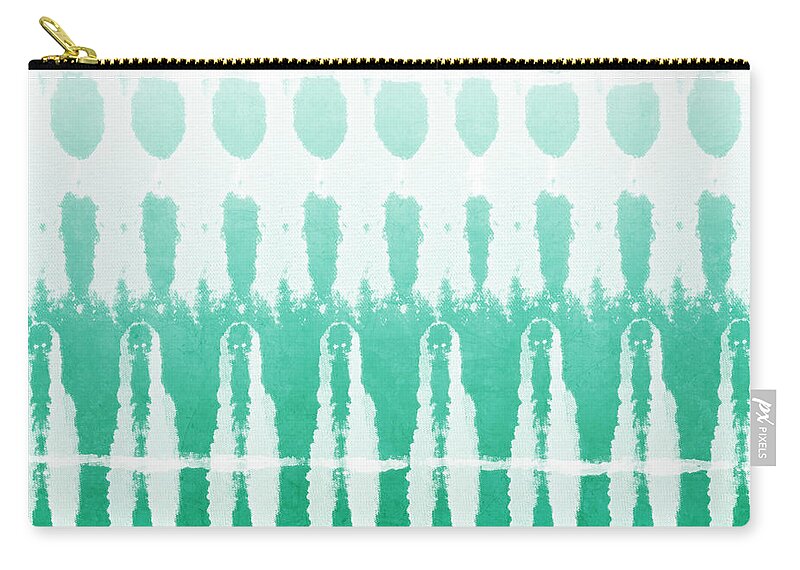 Abstract Zip Pouch featuring the painting Emerald Ombre by Linda Woods