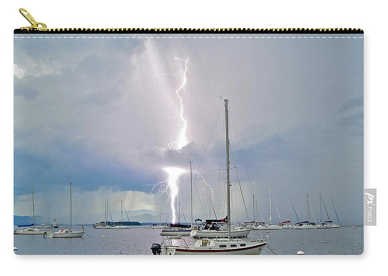Lightning Zip Pouch featuring the photograph Emergence by Mike Reilly