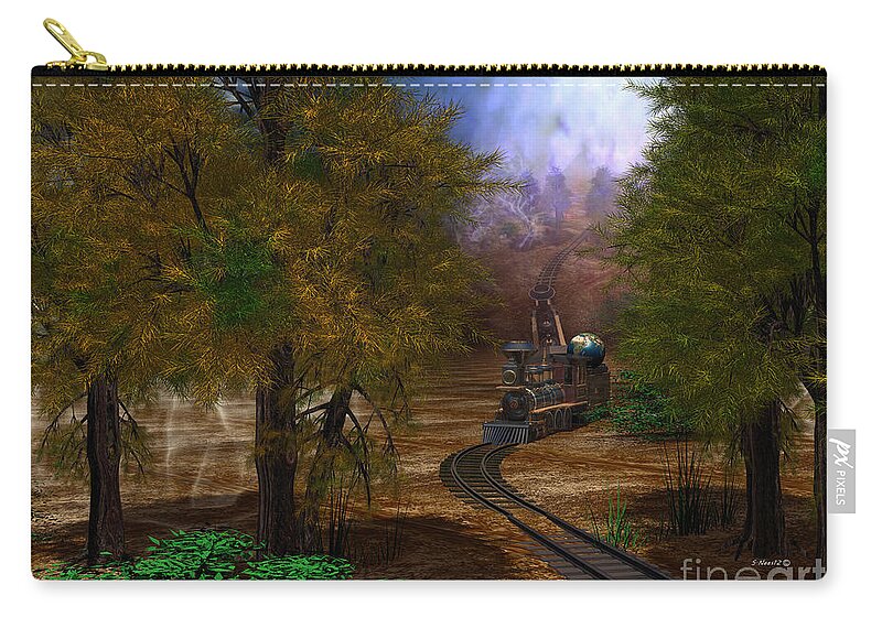 Trees Zip Pouch featuring the digital art Emergence by Shari Nees