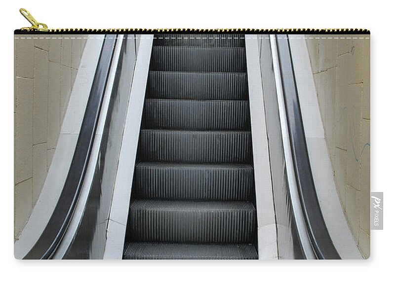 Empty Zip Pouch featuring the photograph Empty Escalator by Lyn Holly Coorg