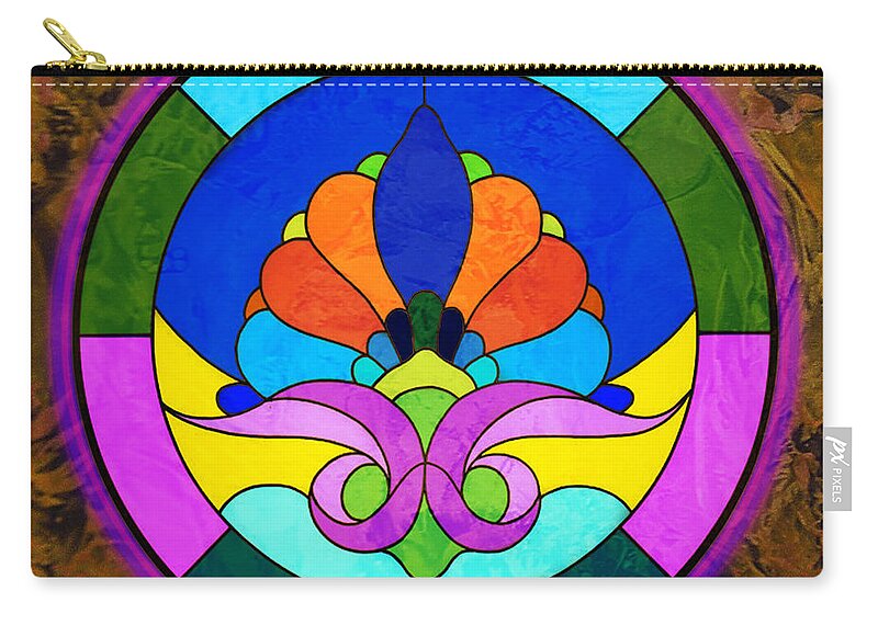 Encaustic 4 Zip Pouch featuring the digital art Encaustic 4 by Chuck Staley